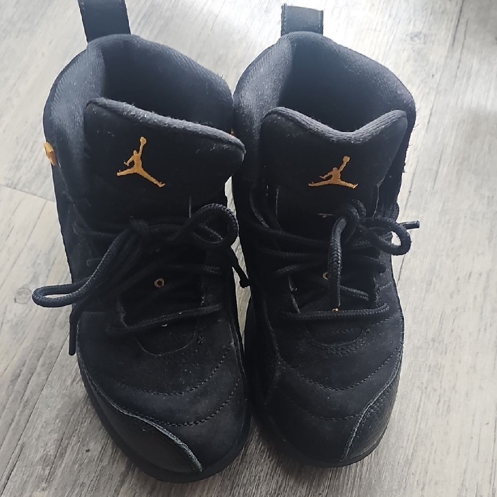 Kids Black and Gold Sneakers